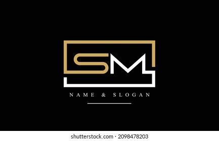 SM, MS, S, M abstract letters logo monogram