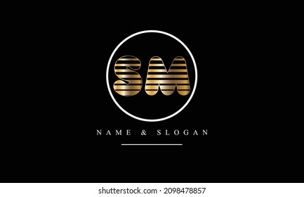 SM, MS, S, M abstract letters logo monogram