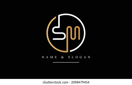 SM, MS, S, M abstract letters logo monogram