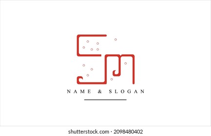 SM, MS, S, M letras abstractas monograma logotipo