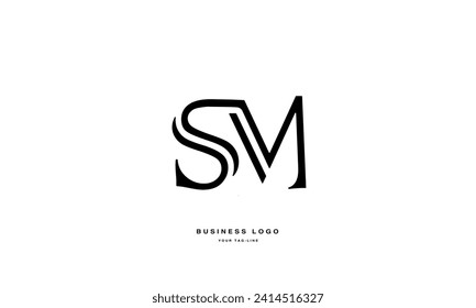 SM, MS, S, M, Abstract Letters Logo Monogram