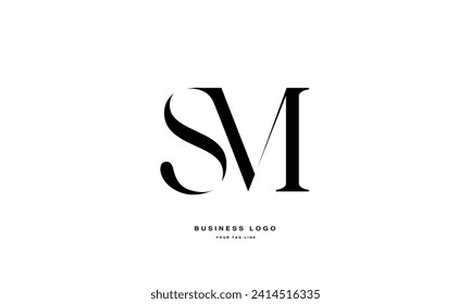 SM, MS, S, M, logotipo de las letras abstractas Monograma