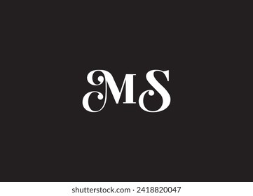 SM, MS, S, M letras abstractas monograma logotipo