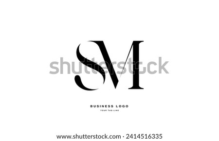 SM, MS, S, M, Abstract Letters Logo Monogram