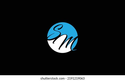 Monograma del logotipo de las letras abstractas SM, S, M
