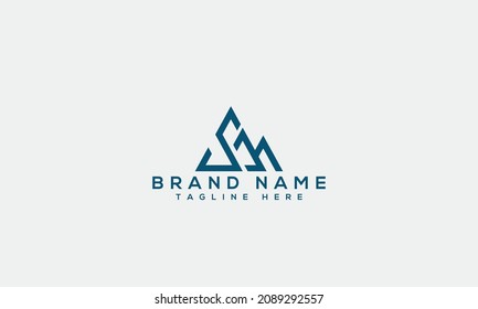 SM s m business template unique modern creative letter logo icon