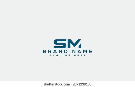 SM s m creative modern letter icon MS unique artistic logo design template