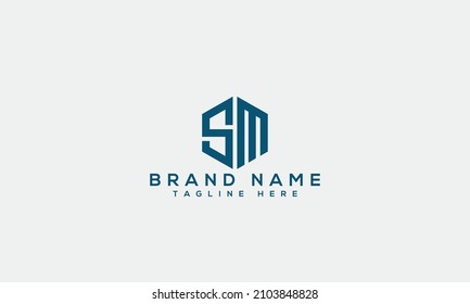 SM s m diseño creativo de logotipo moderno letra única icono plantilla artística