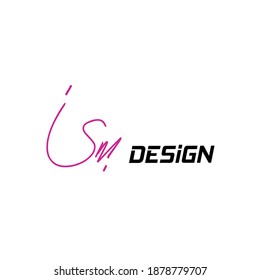 SM S M Initial handwriting creative fashion elegant design logo template vector