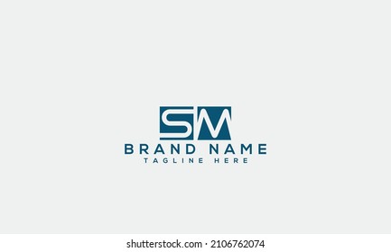 Diseño de logotipo único SM letra creativa plantilla artística icono moderno