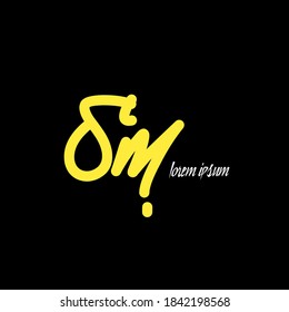 Sm tagline initial letter logo vector template sign symbol icon