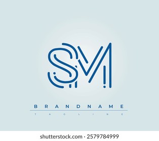 SM Technology Letter Logo Template. This tech letter logo is a graphic mark that uses letters to represent a technology company.