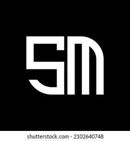 SM Unique abstract geometric vector logo design