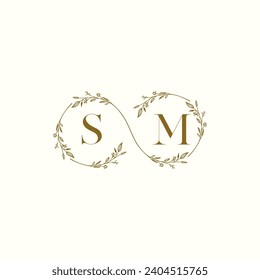 SM wedding infinity in elegant monogram with high quality professional design that will print well