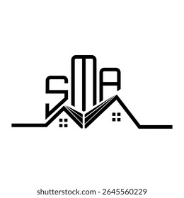 SMA Real State logo design, SMA simple and modern logo. SMA luxurious alphabet design  