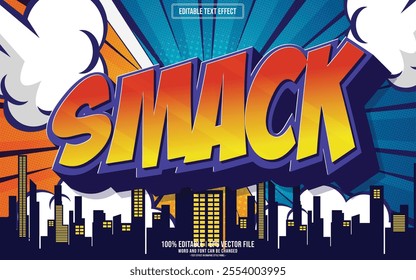 Smack comic cartoon style 3D editable text effect