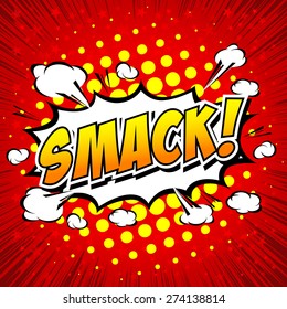 Smack! Comic Speech Bubble, Cartoon. 