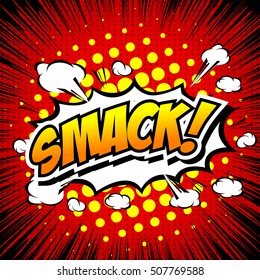 Smack! Comic Speech Bubble, Cartoon.