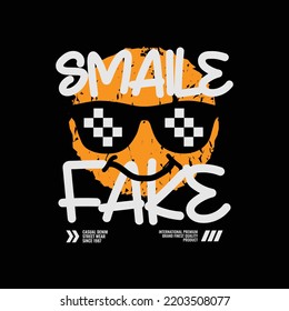 Smail fake illustration for t shirt, poster, logo, sticker, or apparel merchandise