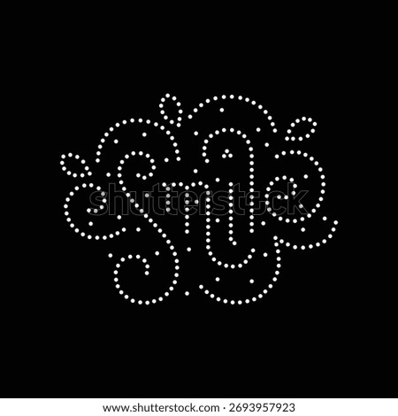 Smail Rhinestone design, Text stone deisgn, Casual Rhinestone Template