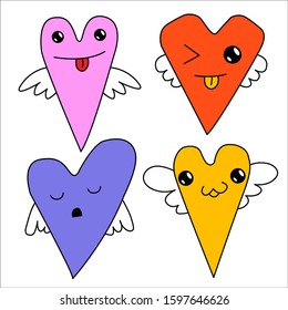A smal 2 set of vector hearts. Suitable for postcards, for backgrounds, flyers, decorations, stickers.