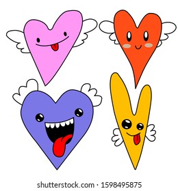 A smal 4 set of vector hearts. Suitable for postcards, for backgrounds, flyers, decorations, stickers.