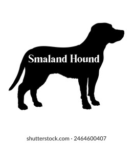 Smaland Hound Dog silhouette dog breeds logo dog monogram vector