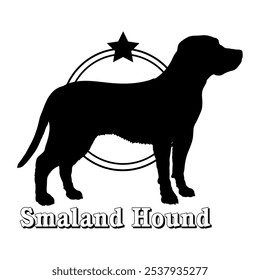 Smaland Hound. dog silhouette,  dog, dog breeds, logo, vector, silhouette, logo design, animal, illustration, icon, sign, design, black,  symbol, pet