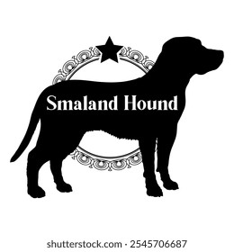 Smaland Hound dog silhouette, dog, dog breeds,  vector, silhouette, logo design, animal, illustration, icon, sign, black, pet