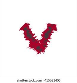 small abstract font color v compatible with abstract font color A-Z and can to do many thing on web design or website.