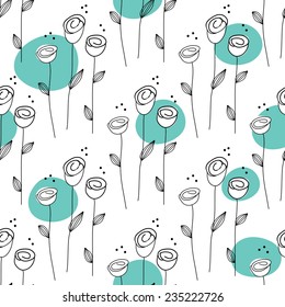 Small abstract rose seamless pattern. Vector Illustration. Can be used for web, paper, wrap, wallpaper, textile and other design.