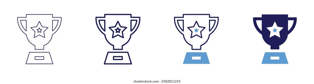 Small achievements icon in 4 different styles. Thin Line, Line, Bold Line, Duotone. Duotone style. Editable stroke.