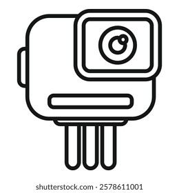 Small action camera is recording extreme sports and outdoor activities