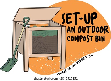 Small Acts Create Huge Impact. Set-up An Outdoor Compost Bin Is One Of List To Do For Climate Change.