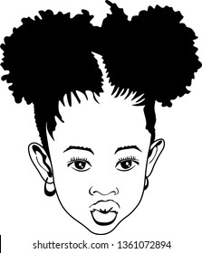 Small Afro Girl vector, Lips