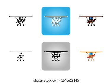 Small aircraft with propeller icon set isolated on white background for web design 