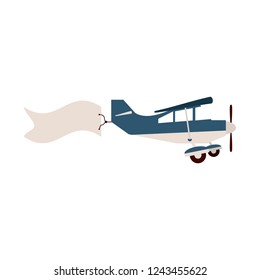 Small airplane with banner