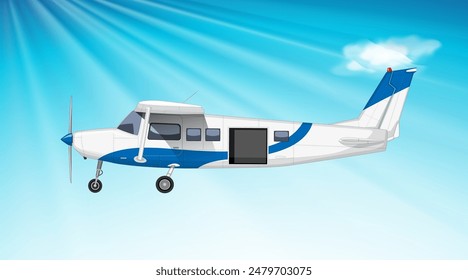 Un Pequeño avión en un cielo despejado