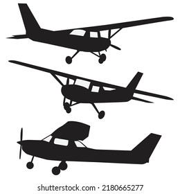 small airplane silhouette collection vector design