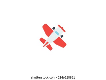 Small Airplane Vector Isolated Emoticon. Small Airplane Icon