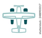 Small amphibian seaplane, plane vector isolated icon. Graph symbol for travel and tourism web site and apps design, logo, app, UI