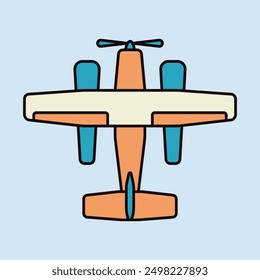 Pequeño hidroavión anfibio, icono de Vector plano. Símbolo del gráfico para el diseño del Sitio web y de los App del viaje y del turismo, logotipo, App, UI