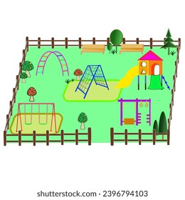 A small amusement park with 4-5 rides for young children.