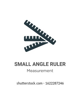 Small angle ruler glyph icon vector on white background. Flat vector small angle ruler icon symbol sign from modern measurement collection for mobile concept and web apps design.