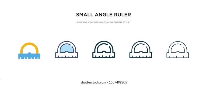 small angle ruler icon in different style vector illustration. two colored and black small angle ruler vector icons designed in filled, outline, line and stroke style can be used for web, mobile, ui