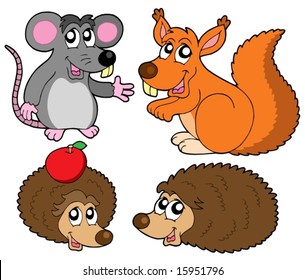Small animals collection - vector illustration.