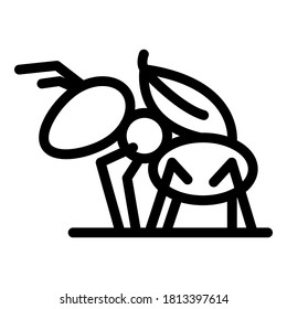 Small ant icon. Outline small ant vector icon for web design isolated on white background