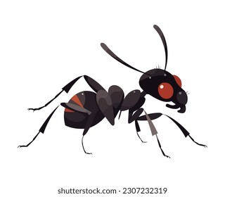 Small ant walking, isolated icon design