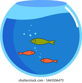 Small aquarium, illustration, vector on white background.