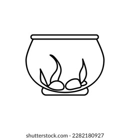 Pequeño acuario de fondo blanco